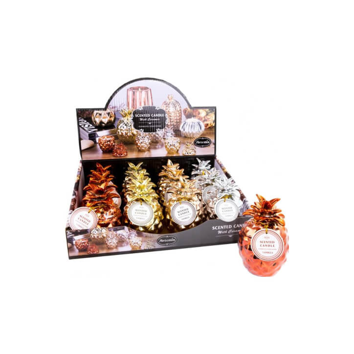 Tentation-Pineapple Tealight Holder + Scented Candle