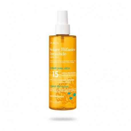 PUPA Zweiphasiger unsichtbarer Sonnenschutz SPF15 - Körper und PUPA Zweiphasiger unsichtbarer Sonnenschutz SPF15 - Körper und